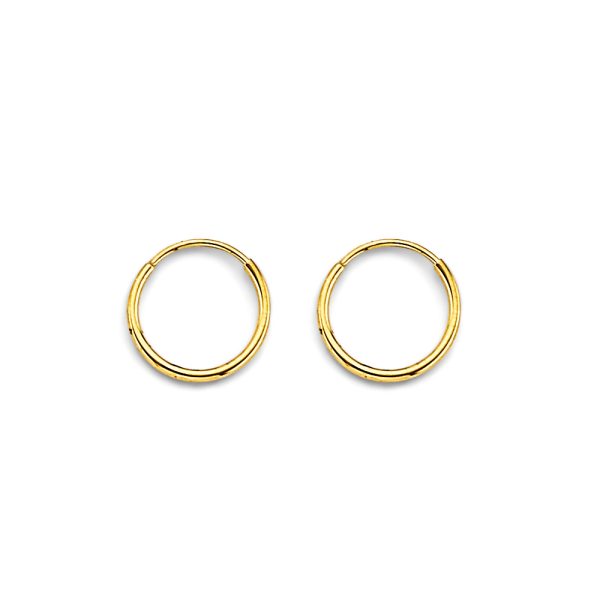 14KY 1mm Tube Endless Hoop Earrings