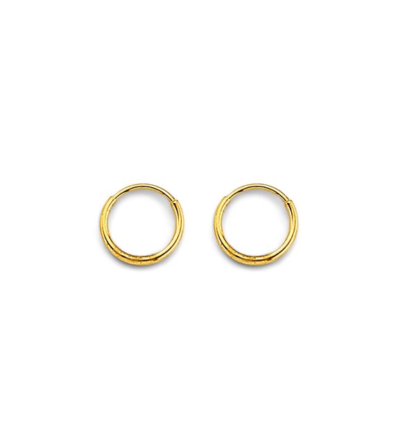 14KY 1mm Tube Endless Hoop Earrings