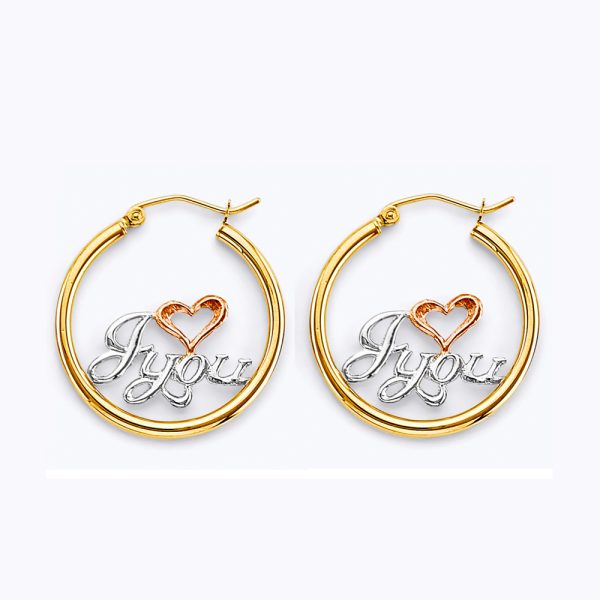 14K 2T Mom Hoop Earrings