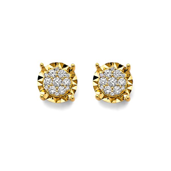 14KY CZ Cluster Earrings/Set