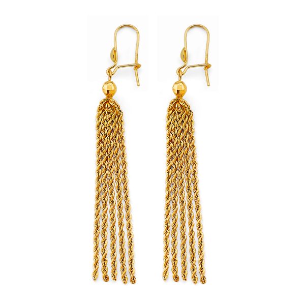 14KY Hanging Rope Earrings