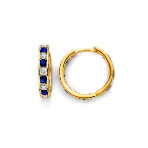 14KY CZ Channel Huggies Earrings