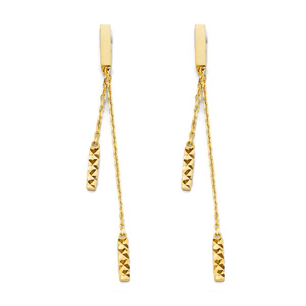 14KY Hanging DC Bar Earrings