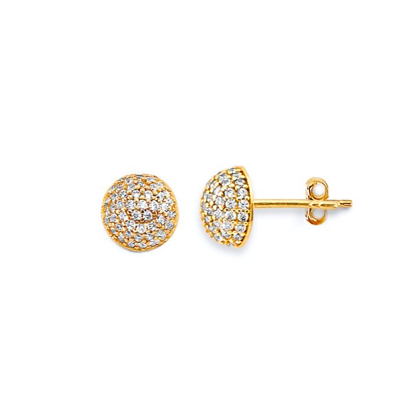 14KY Cluster CZ Push Back Earrings