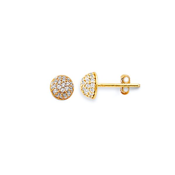 14KY Cluster CZ Push Back Earrings