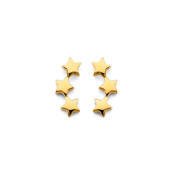 14KY 3 Star Push Back Earringsiing