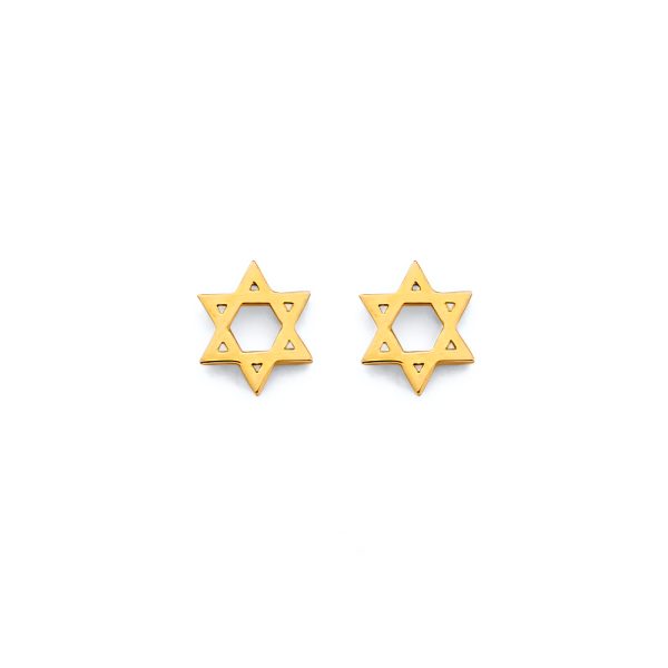 14KY Star of David Push Back Earrings