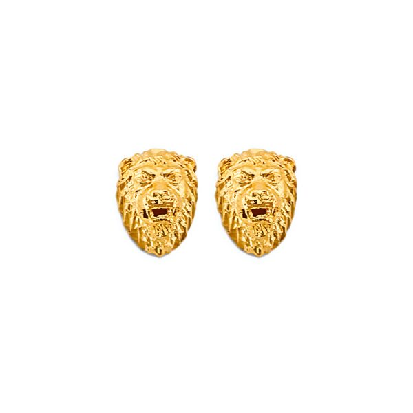 14KY Lion Push Back Earrings