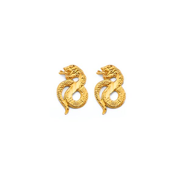 14KY Snake Push Back Earrings