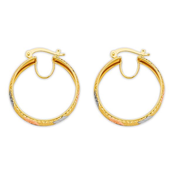 14K 3C DC Hoop Earrings