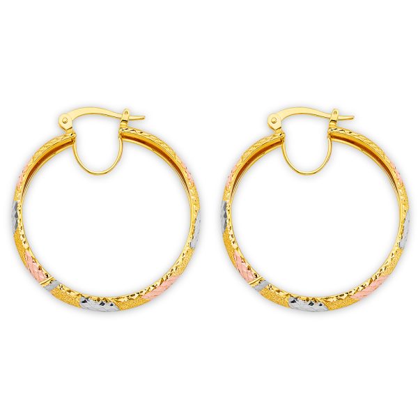 14K 3C DC Hoop Earrings