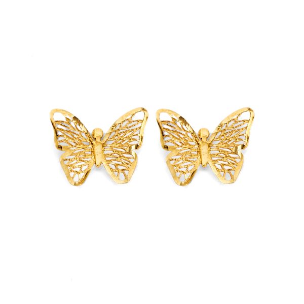 14KY Butterfly Push Back Earrings