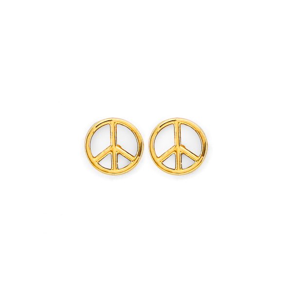 14KY Peace Push Back Earrings