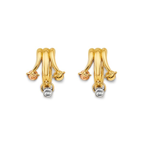 14K 3C Huggies Earrings