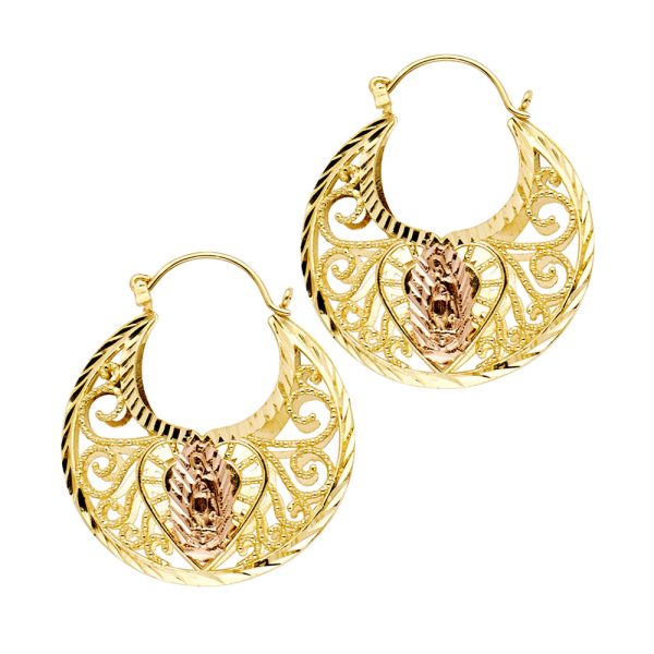 14K 2T Guadalupe Basket Earrings