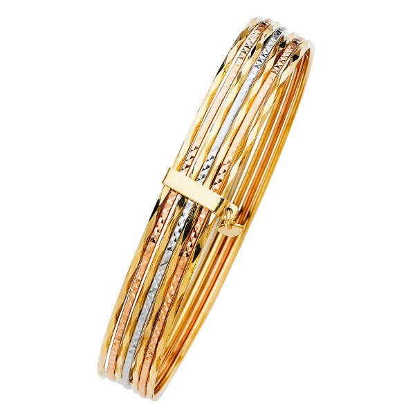 14K 3C 7Days Solid Bangle