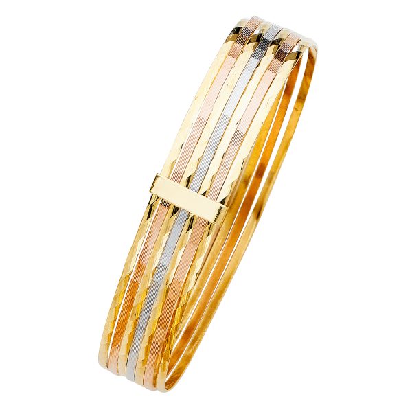 14K 3C 7Days Solid Bangle