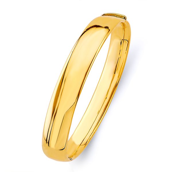 14KY 10mm Plain Hollow Oval Bangle