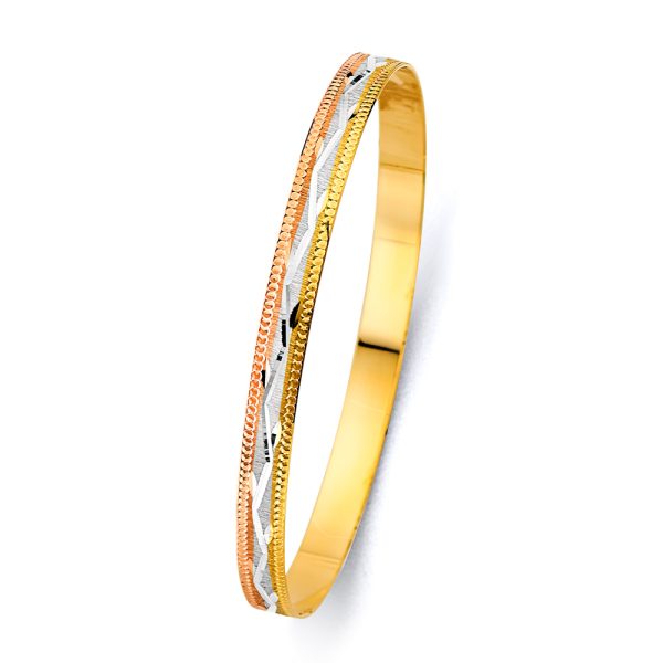 14K 3C 6mm Solid Bangle