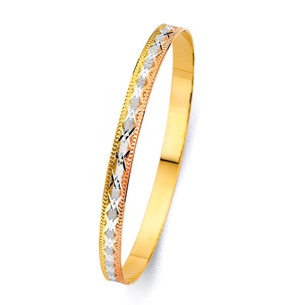 14K 3C 6mm Solid Bangle