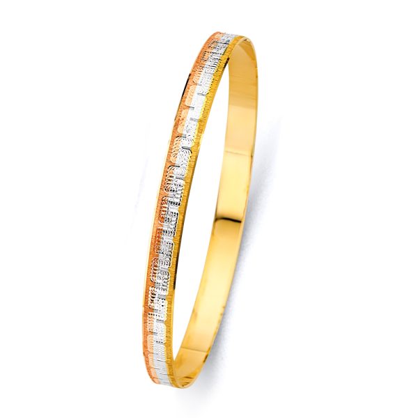 14K 3C 6mm Solid Bangle