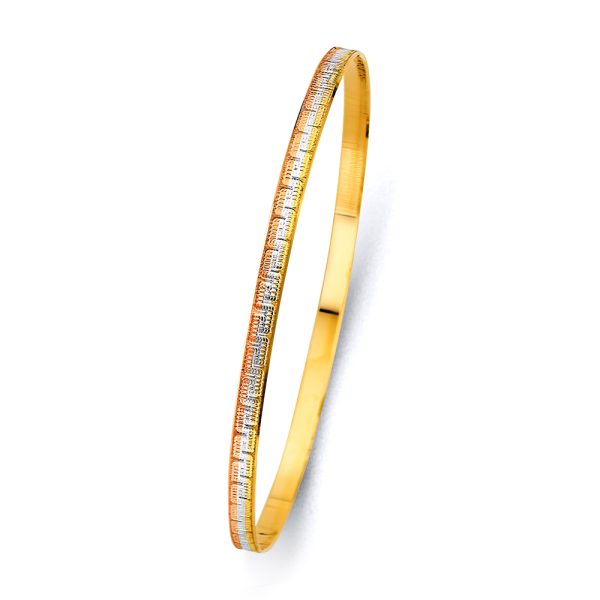 14K 3C 3.5mm Solid Bangle