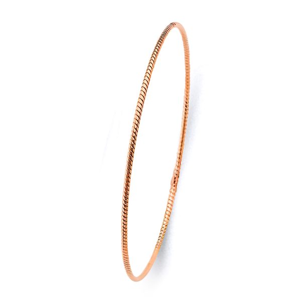 14K Pink 1.5mm Light Braided Bangle