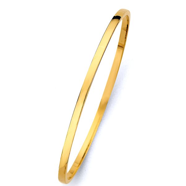 14KY 3mm Square Hollow Bangle