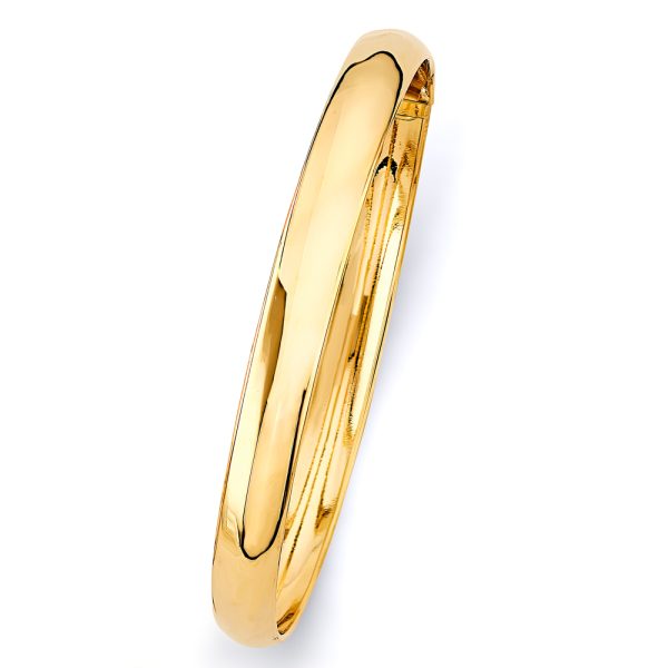 14KY 8mm Plain Flexible Bangle