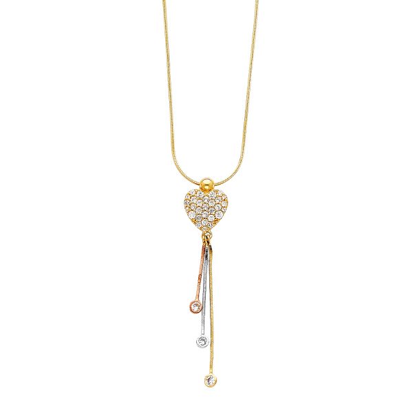 14K 3C Light Hanging Necklace (NK77)