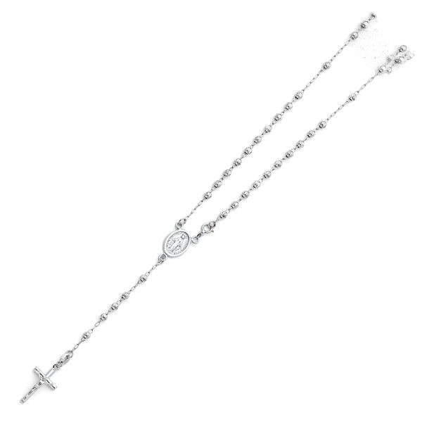 14KW 3mm Moon Ball Rosa Necklace Chain - 18"