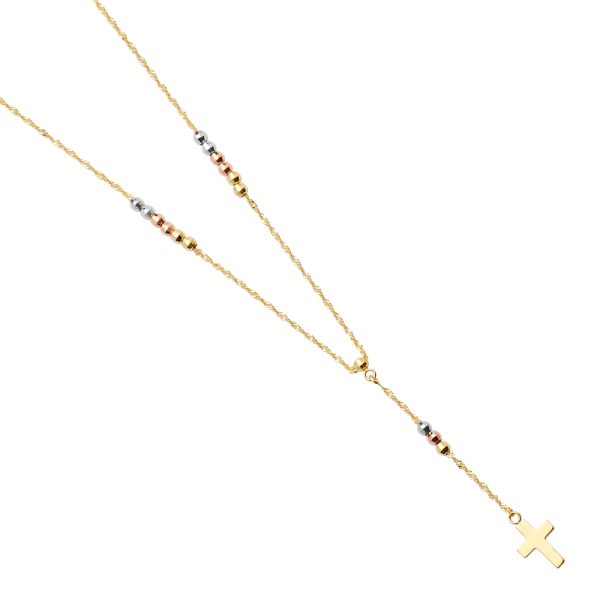 14K 3C 2.5mm Ball F Rosario Necklace