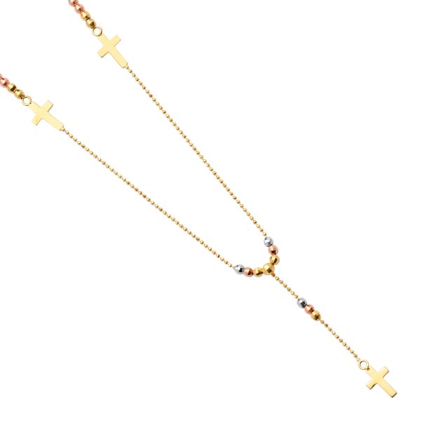 14K 3C 2.5mm Ball F Rosario Necklace