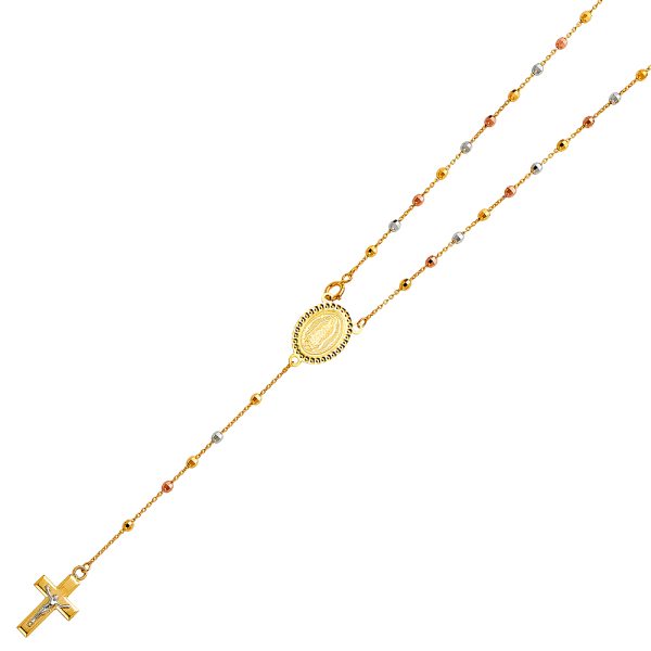 14K 3C 2.5mm Disco Ball Rosa Necklace