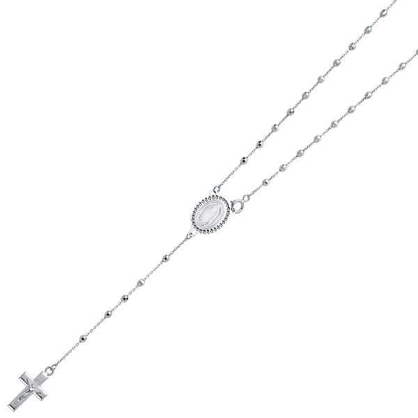 14KW 2.5mm Disco Ball Rosa Necklace