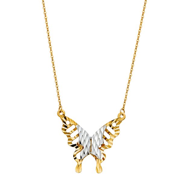 14K 2T Butterfly Necklace