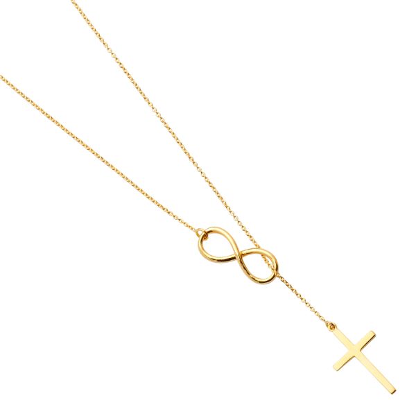 14KY Cross + Infinity Light Necklace alce