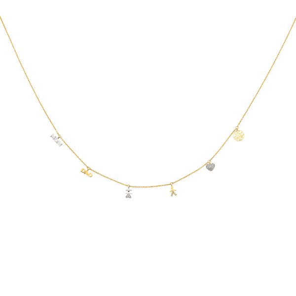 14K 2T Dangling Light Necklace