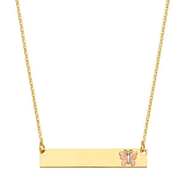 14K ID with Butterfly Necklace