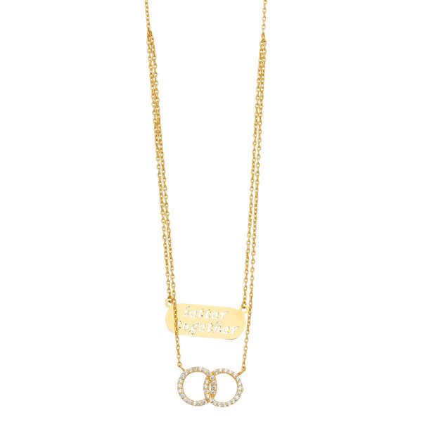 14KY 2Lines Necklace with CZ Eternity