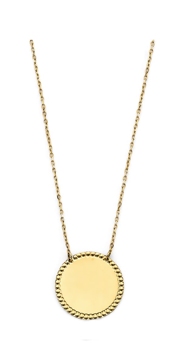 14KY DC Engravable Round Pendant Necklace