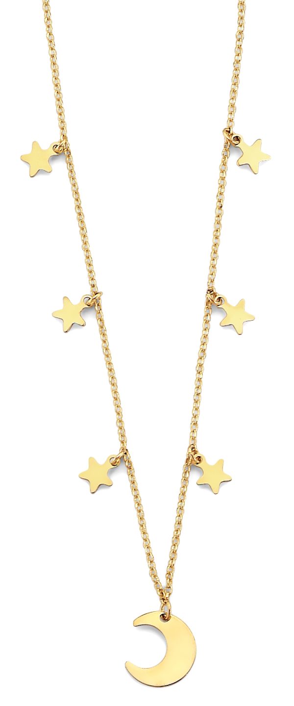 14KY Moon and Stars Necklace