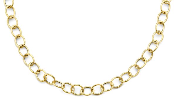 14KY Hollow Oval Link Necklace