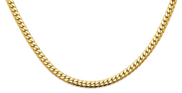 14KY Hollow Tight Curb Necklace