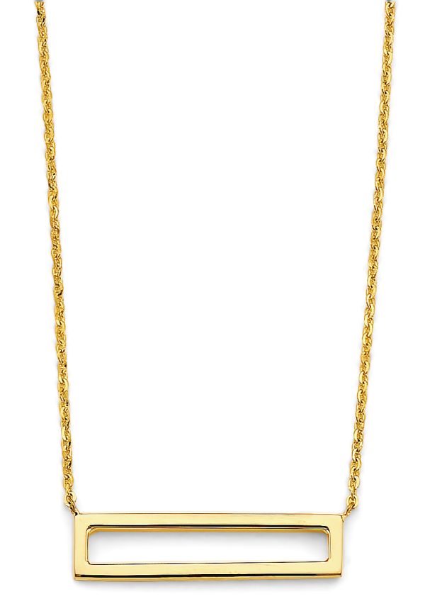 14KY Rectanglar Frame Necklace