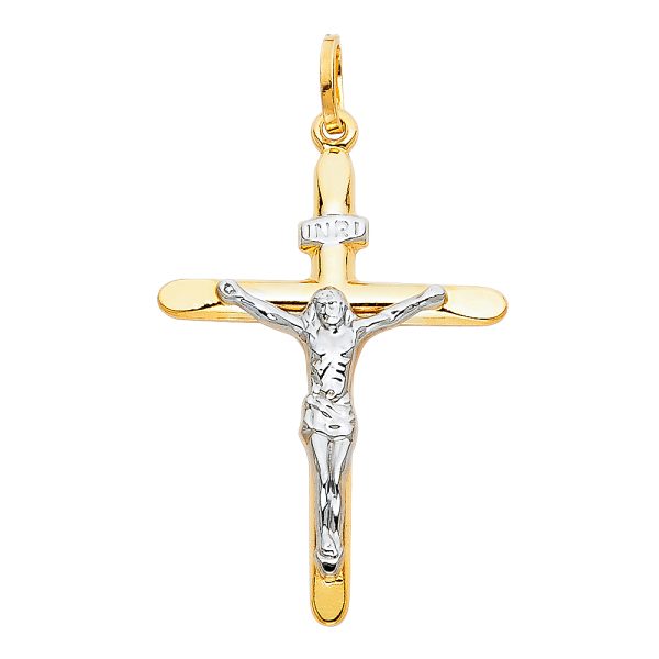 14K 2T Laminated Crucifix (25X45mm)