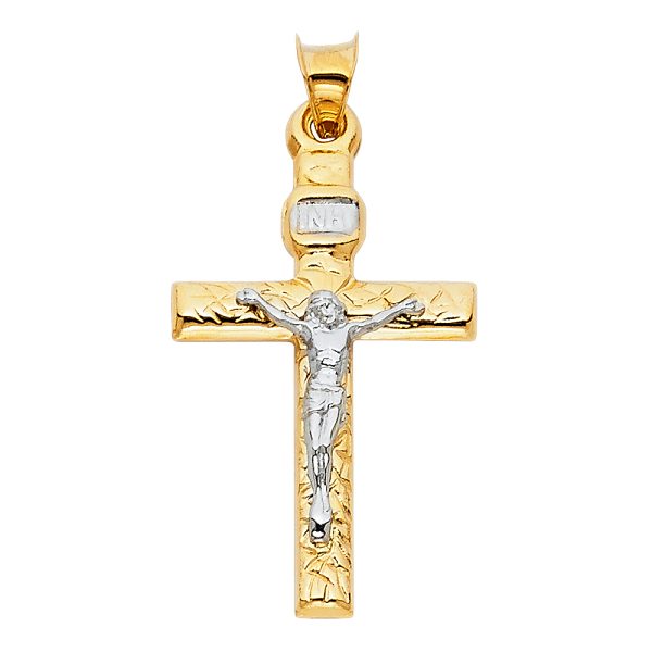 14K 2T Mashed Crucifix (18X35mm)