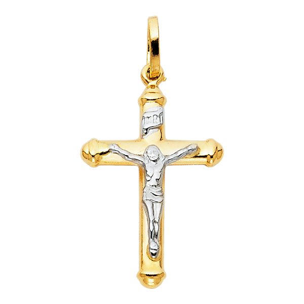 14K 2T Hollow Crucifix Small (15X30mm)