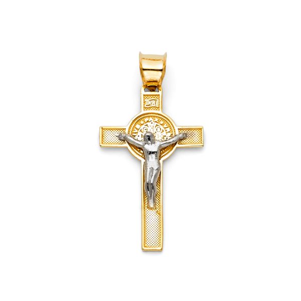 14K 2T Crucifix Cross Small (15X30mm)