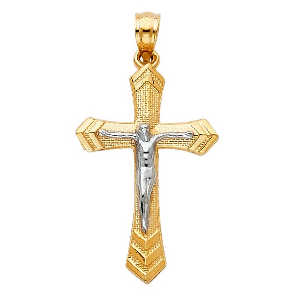 14K 2T Passion Crucifix (15X30mm)